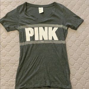 PINK Grey V-neck